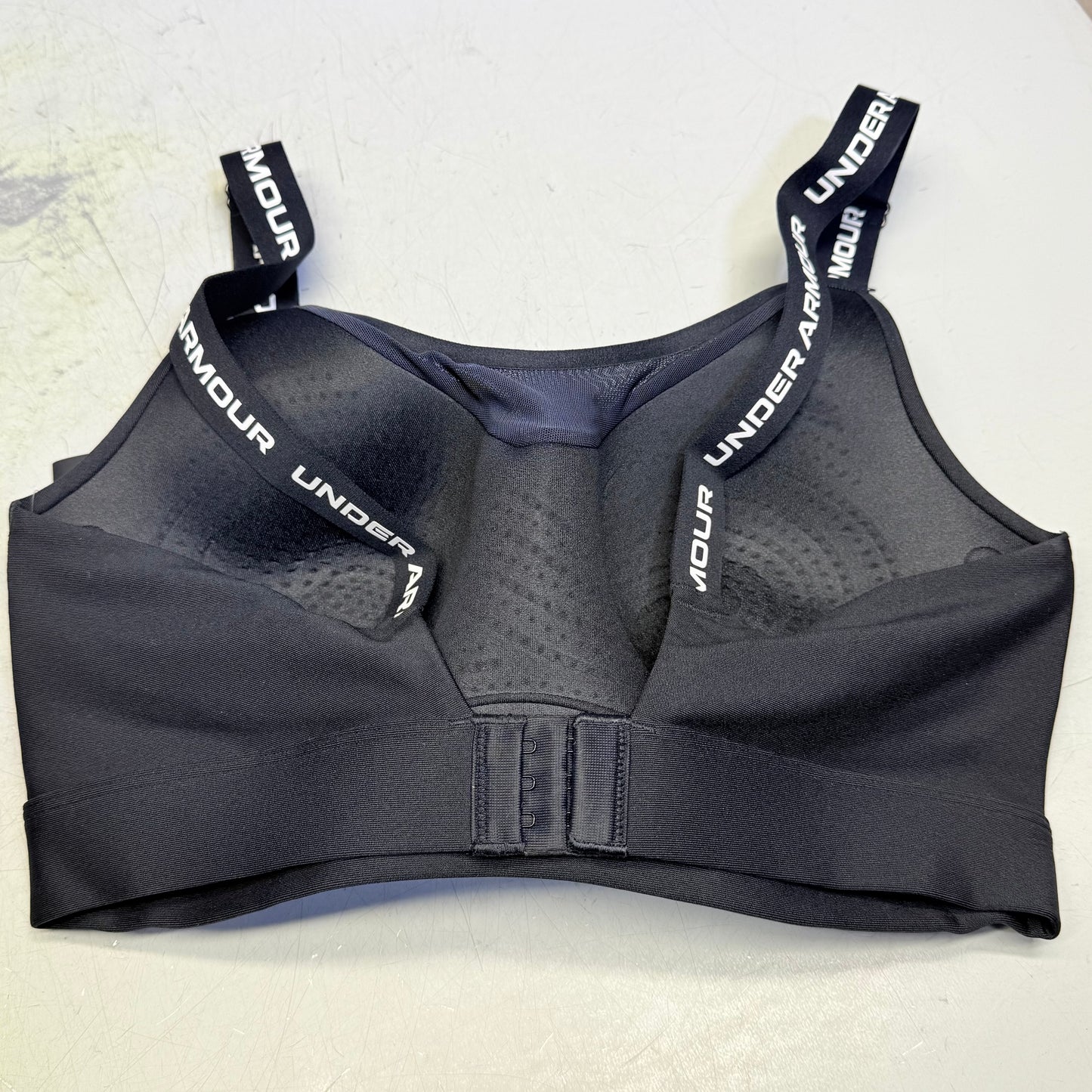 UNDER ARMOUR Infinity 2.0 High Sports Bra Fitted Women's Sz L Cup(D-DD)Black