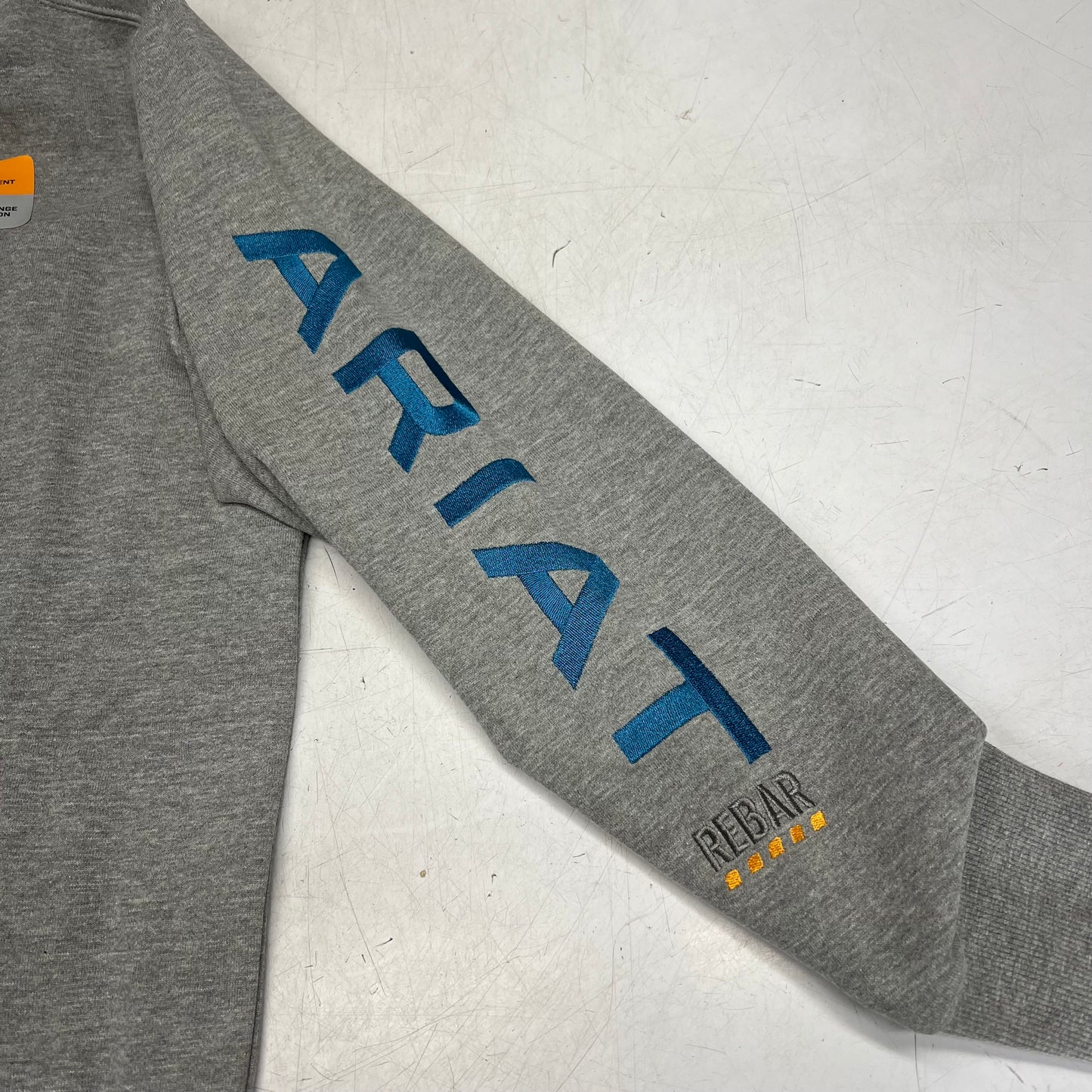 ARIAT Embroidered Rebar Graphic Hoodie Women's Sz M Heather Grey 10037619