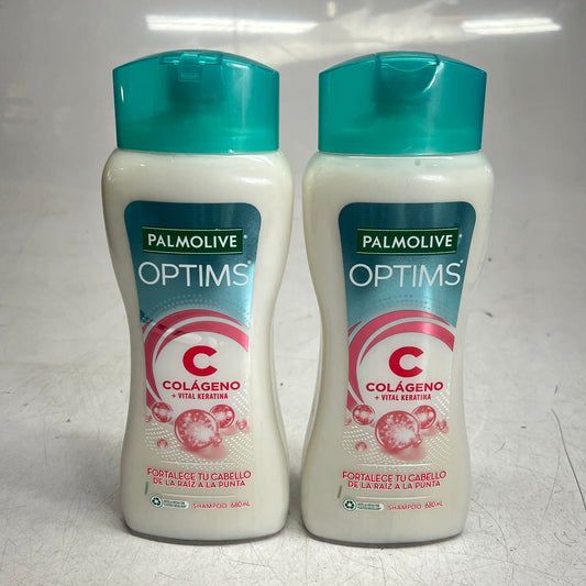 PALMOLIVE OPTIMS (2 PACK) Colageno + Vital Keratina Strengthening Shampoo 680 Ml