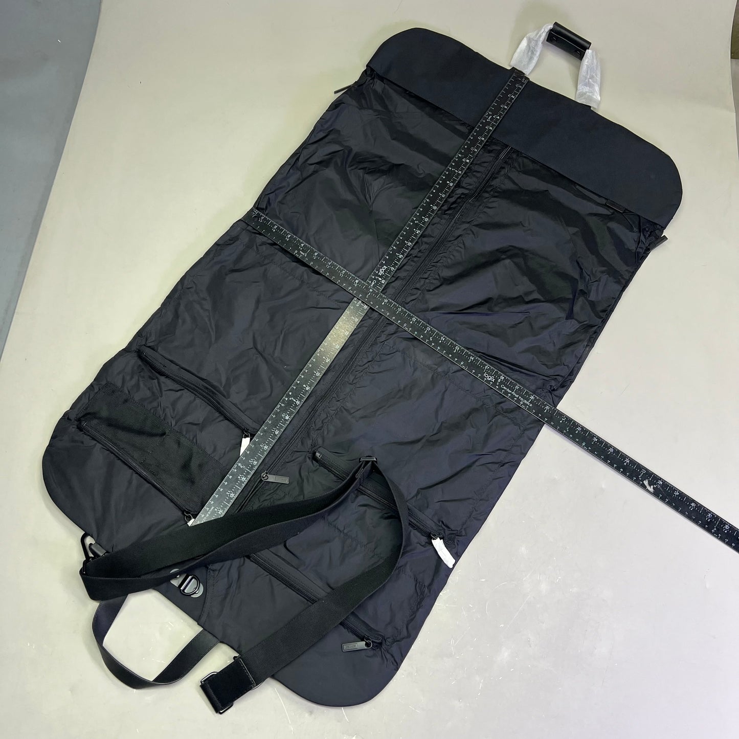 AWAY Garment Bag W/ Extra Carry Strap, Storage Pockets & Canvas Bag Black