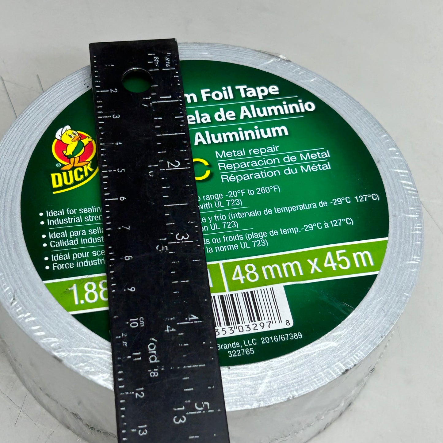 DUCK (3 PACK) Aluminum Foil Tape For Metal Repair 1.88"x50YRDS Silver (New Other- Slightly Distressed Packaging)