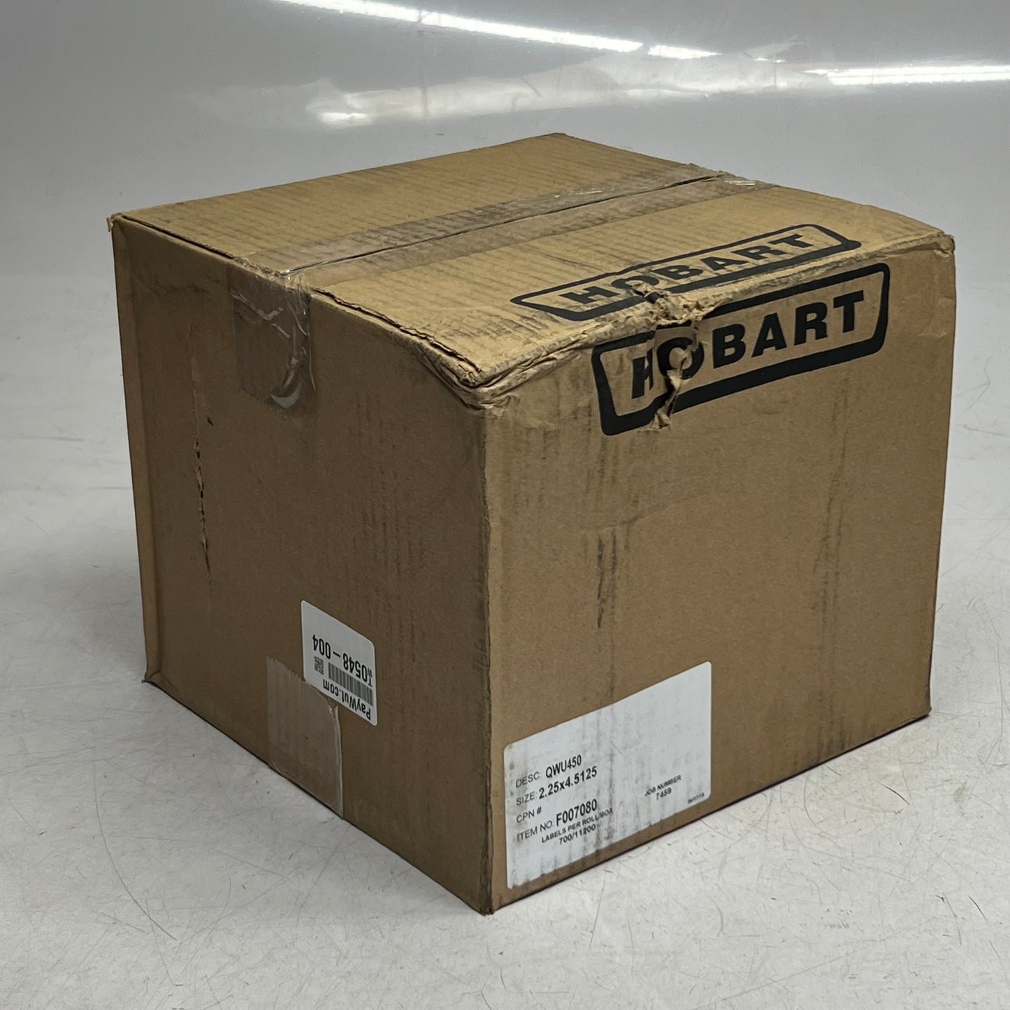 HOBART (16 Rolls) Labels, 700 Labels Per Roll 2.25" x 4.5" White QWU450