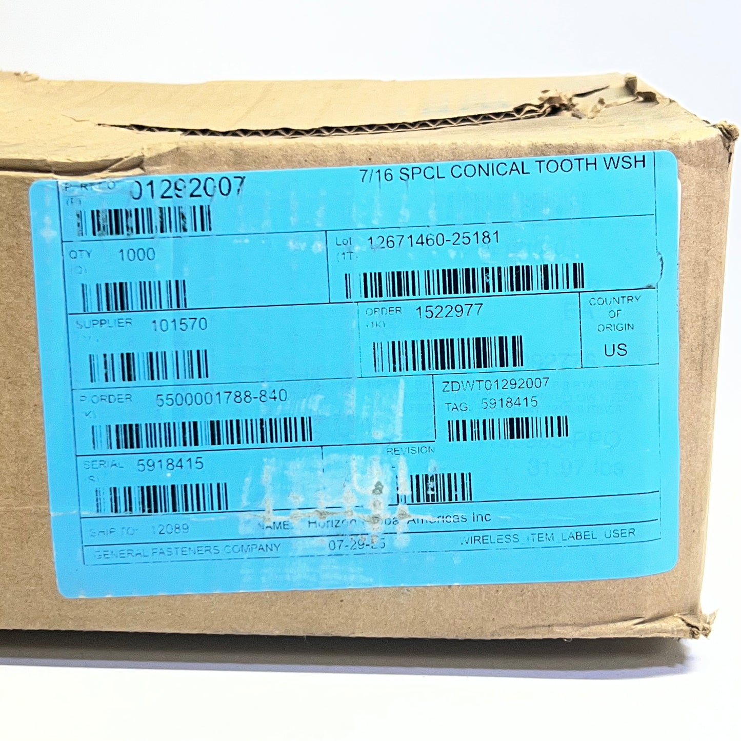 HORIZON GLOBAL (1000 Units) Stainlees Steel Button Head Socket Cap Screw Sz 7/16 01292007