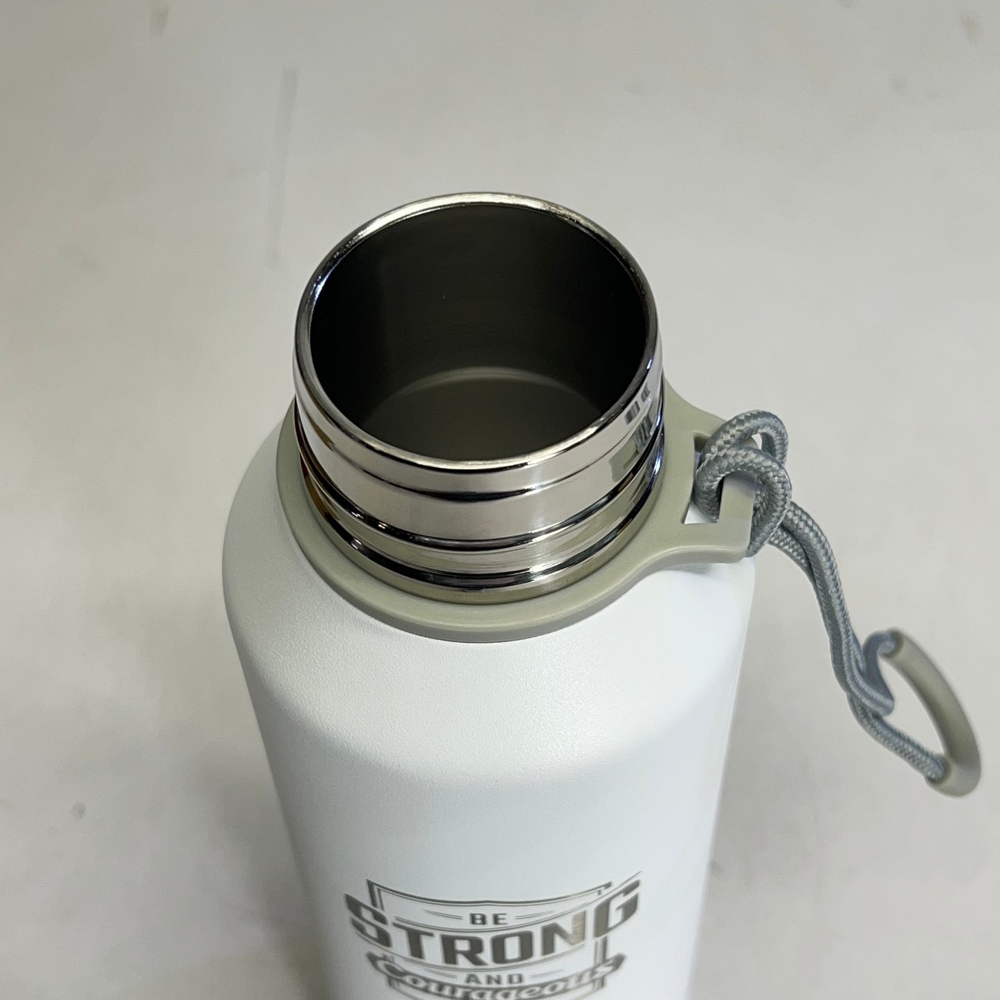 CHRISTIAN ART GIFTS Joshua 1:9 Stainless Steel Water Bottle White FLS126