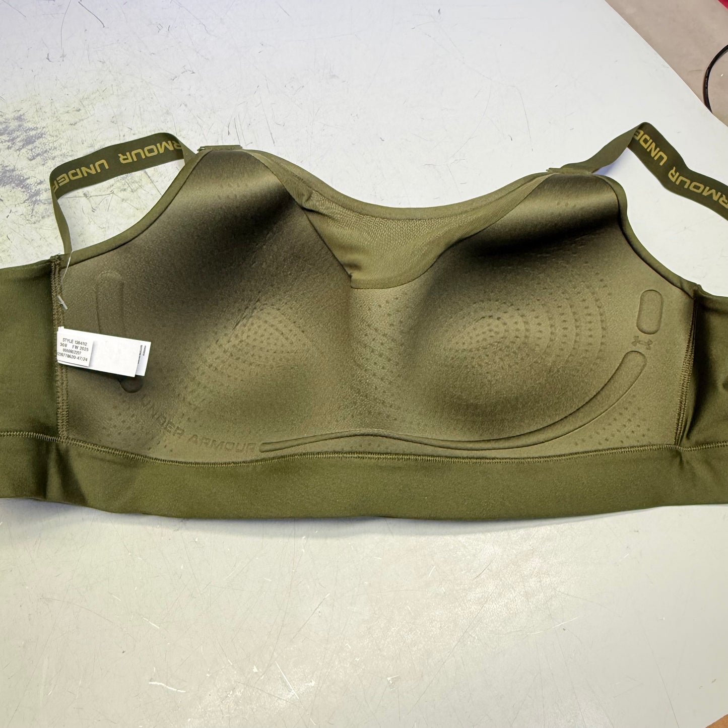 UNDER ARMOUR Infinity 2.0 High Sports Bra Fitted Women's Sz XL Cup(D-DD)Green