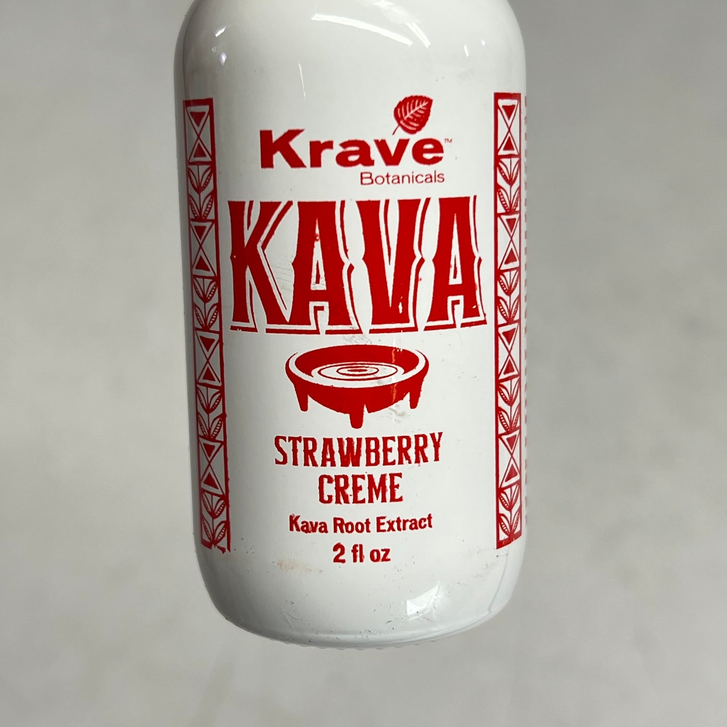 KRAVE (6 PACK) Kava Root Extract Glass Bottle Shots Strawberry Crème 2 Fl Oz