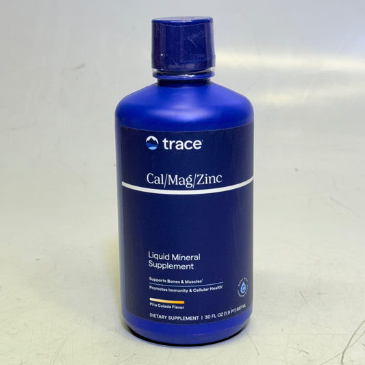 TRACE Cal/ Mag/ Zinc Liquid Mineral Supplement (30oz/Bottle) Piña Colada - BB 01/27