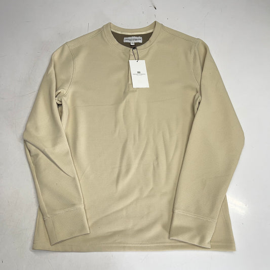 THOMAS STERLING Half Button Soft Waffle Knit Long Sleeve Men's Sz S Khaki