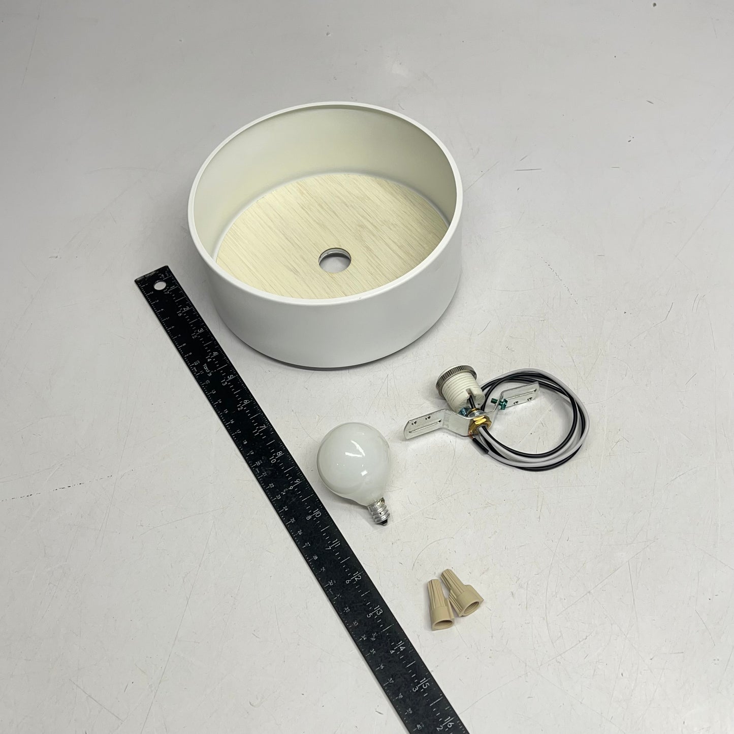 HUMAN HOME Odis Sconce Handcrafted Design  7.9" White Washed Oak Cool Light