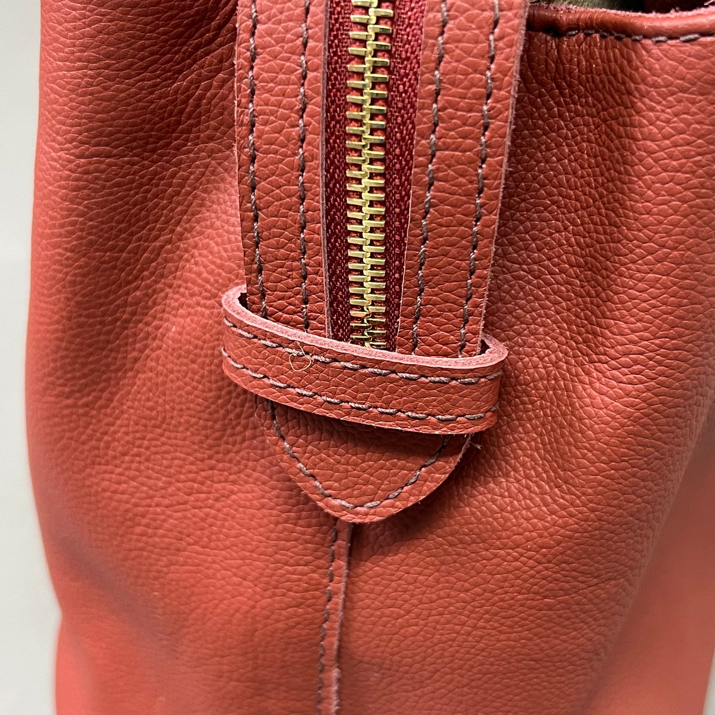 PARKER CLAY Limited Edition Napa Handbag W/ Removable Strap 12"x9"x6", 5" Handle Drop Wine Red