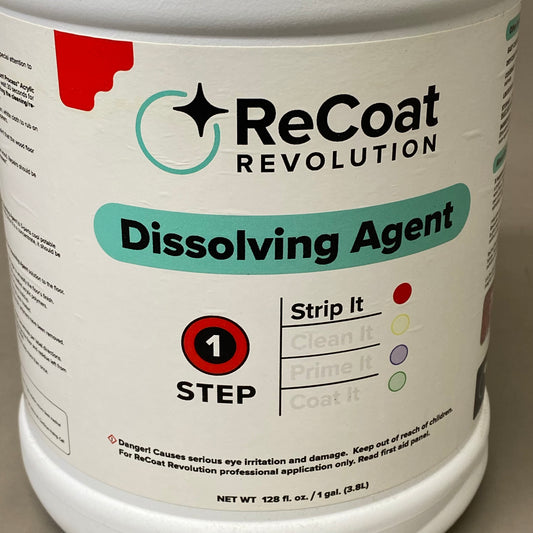 RECOAT REVOLUTION Dissolving Agent Step 1: Strip It 128 Fl oz/ 1 GAL