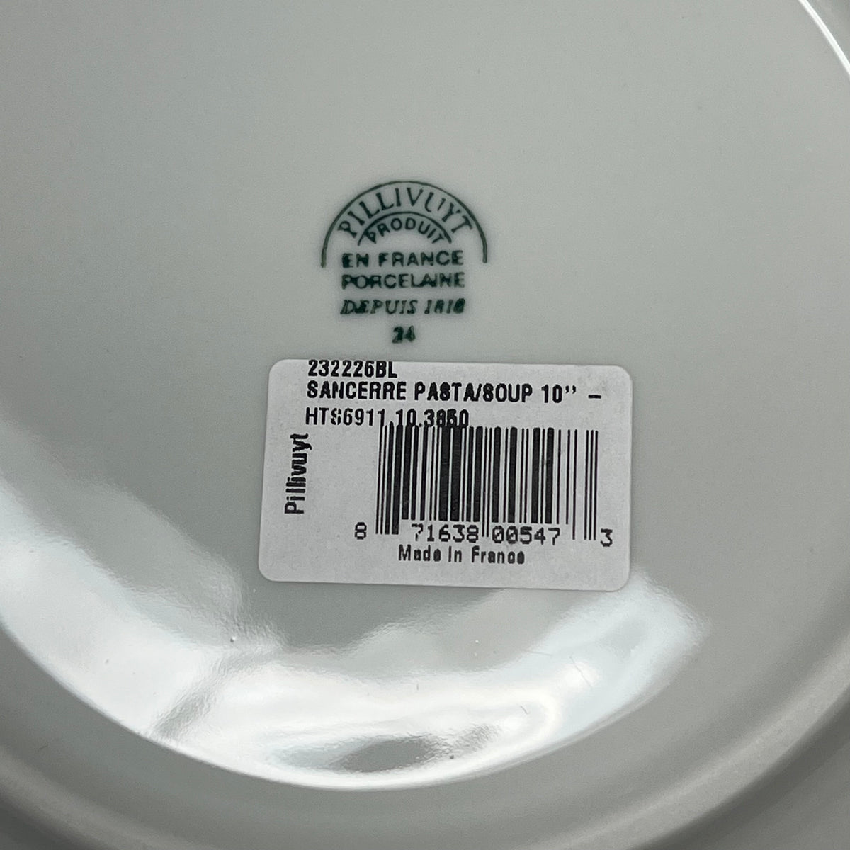 PILLIVUYT (4 PACK) Most Popular Sancerre Porcelain Soup & Pasta Bowls White 10"