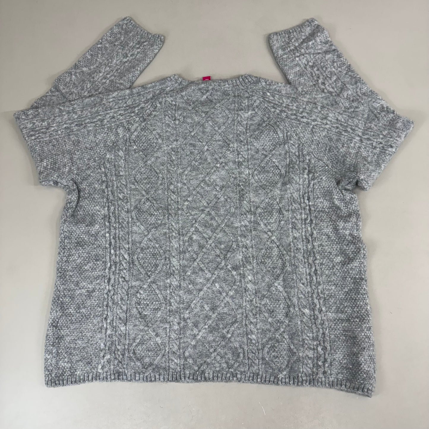 VINCE CAMUTO Cable Knit Sweater Women's Sz-M Light Heather Grey SC2895