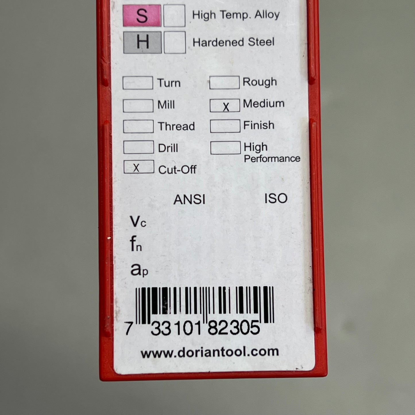 DORIAN TOOL Carbide Cutting Inserts Steel/Stainless Steel 2.4mm W SGTN-2.4-DP25