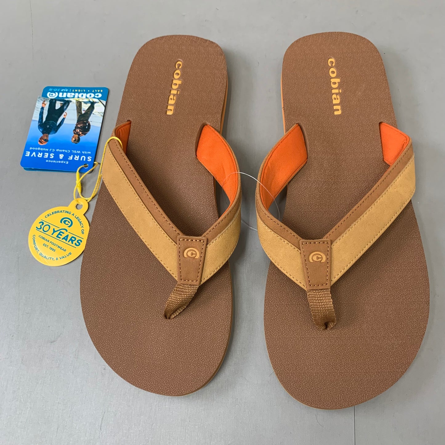 COBIAN Foamie Full Arch Support Sandals Men's Sz 12, 45 EuBrown FAO25-200-12