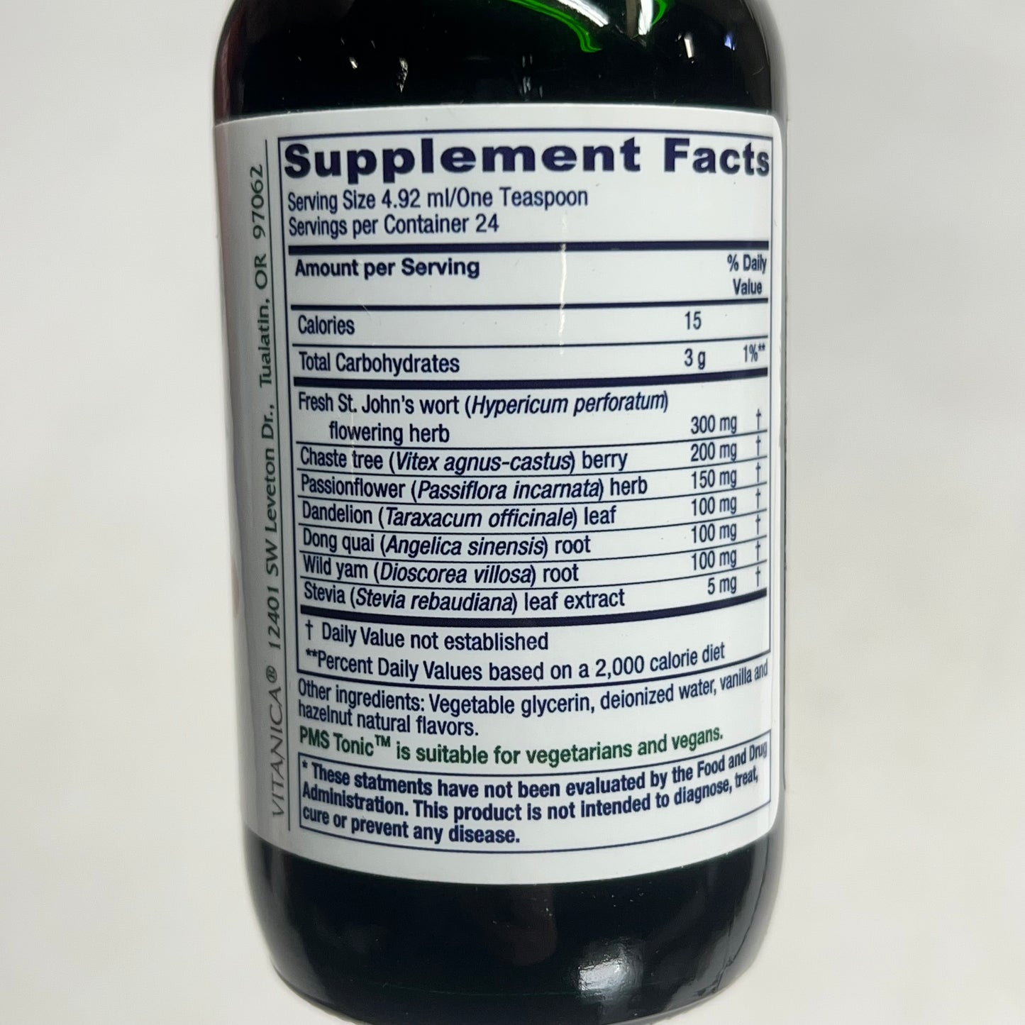 VITANICA Tasty Tonics Vanilla-hazelnut Pms Support Dropper Bottle 4 Oz BB 09/30