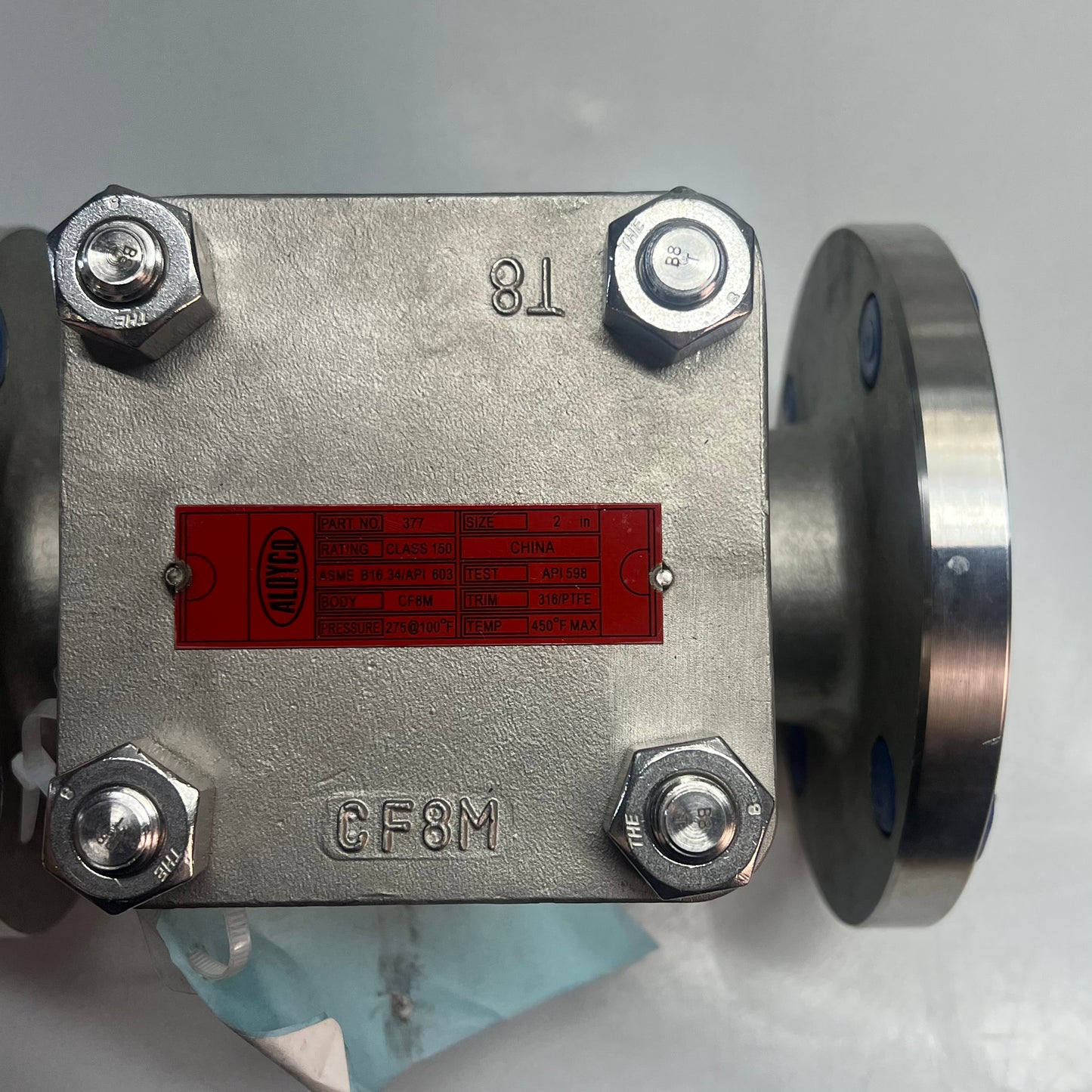 ALOYCO Integral Seat Swing Check Valve 150 Flange API Trim 10 316SS 2" 377C02020