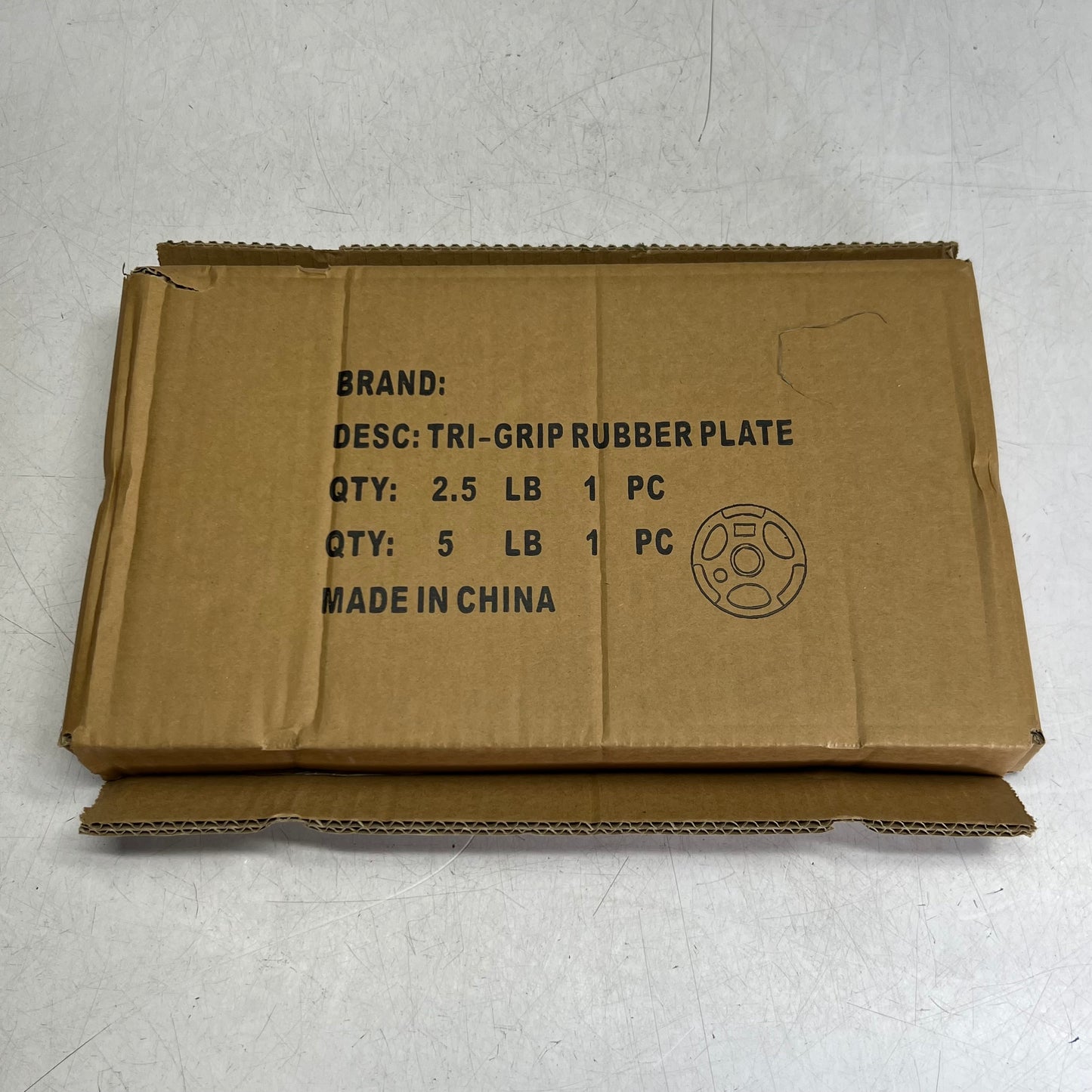 TRI-GRIP (4 PACK) Rubber Plate 2 of 5lb & 2 of 2.5lb, Black