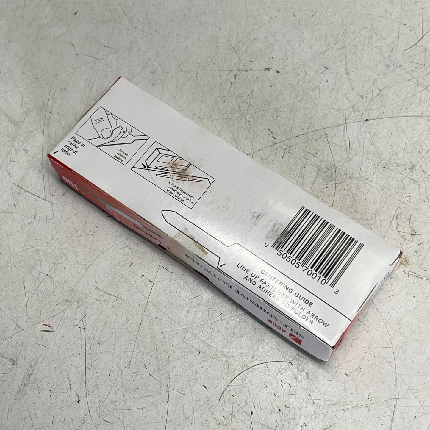 ACCO (BOX OF 100) Economy Self-adhesive Fasteners 1" Capacity Silver 70010