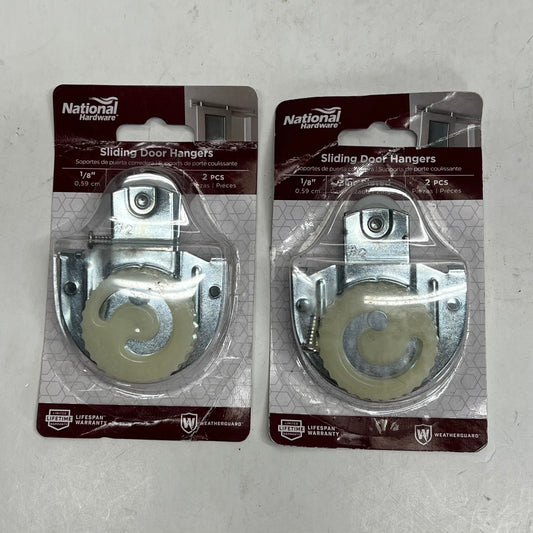 NATIONAL HARDWARE (2 PACK) Sliding Door Hanger 1/8" Offset Silver Zinc Plated