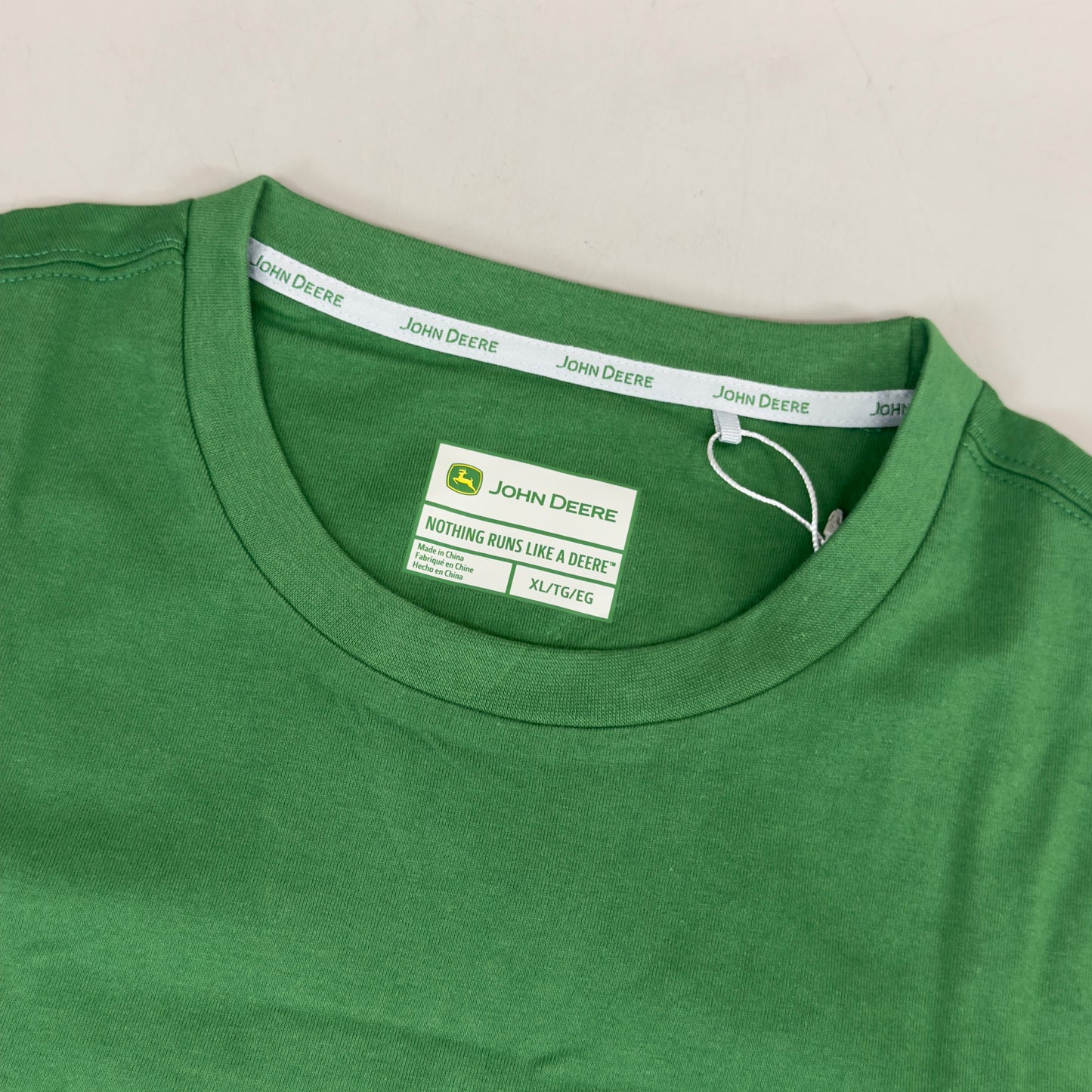 JOHN DEERE Embroidered Logo Short Sleeve Tee Shirt Men's Sz XL Green 1896842