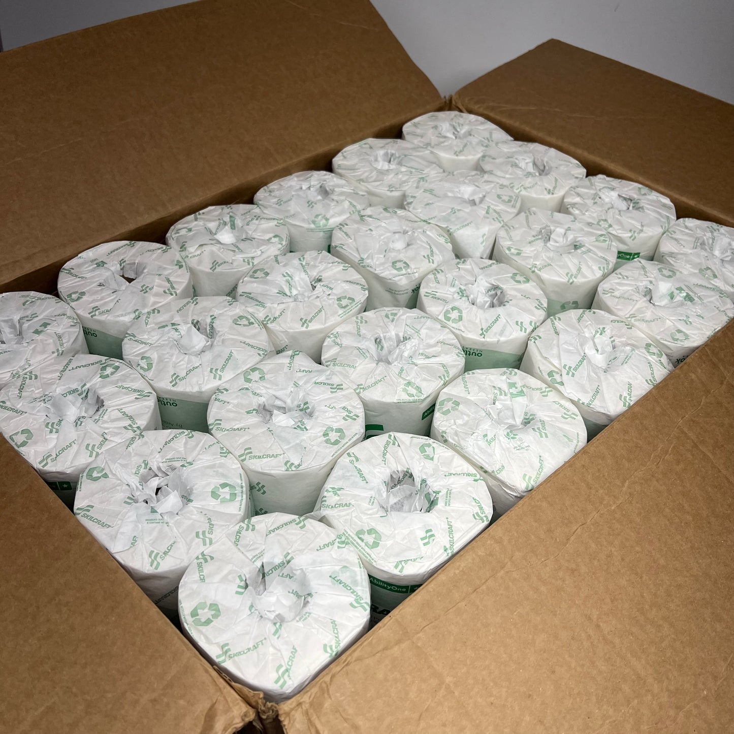 ZA@ SKILLCRAFT (96 ROLLS) Toilet Paper 2 Ply Individually Wrapped  550 Sheets Per Roll White
