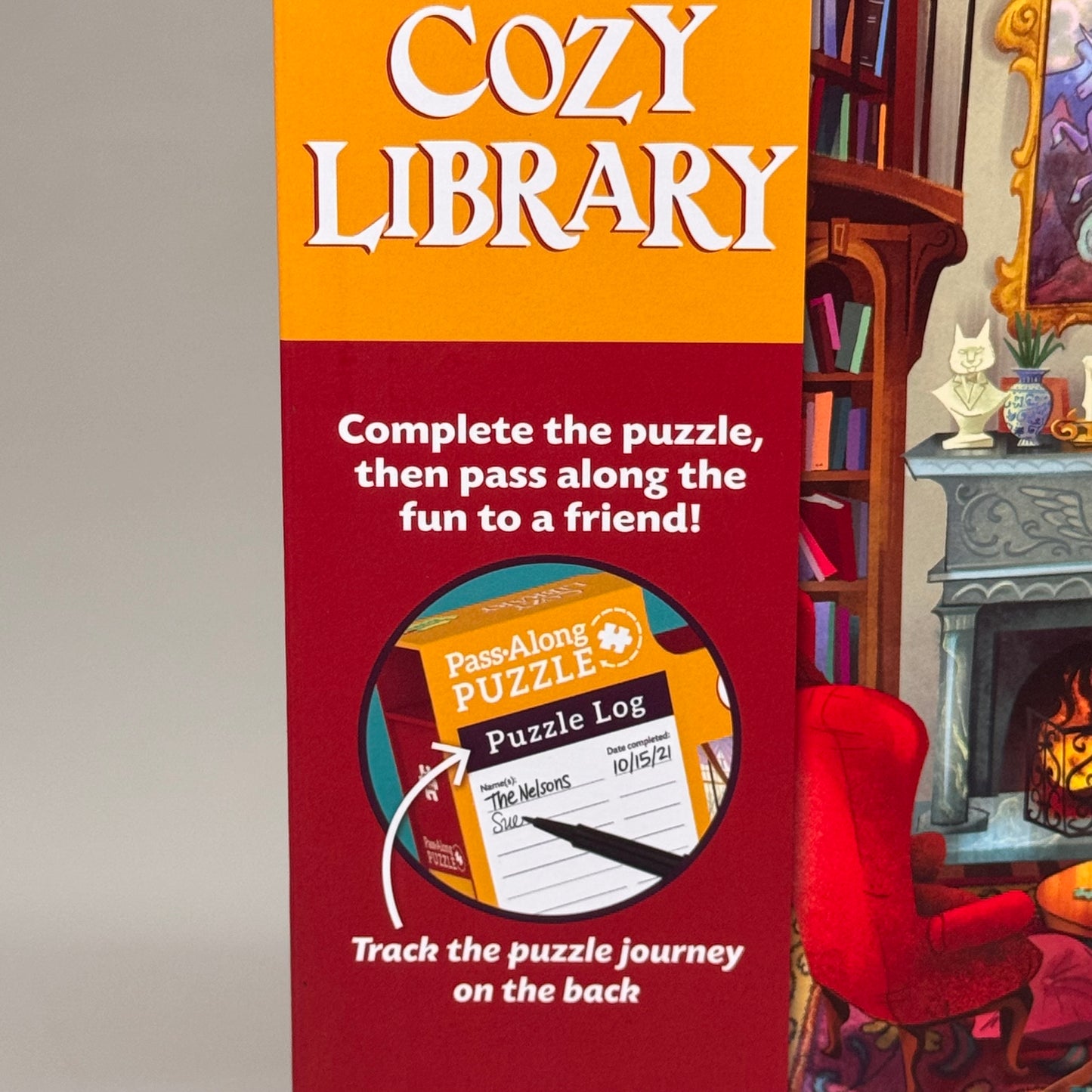 PEACEABLE KINGDOM Pass Along Puzzle Cozy Library 500 Pieces 11" x 11.5" 14125374