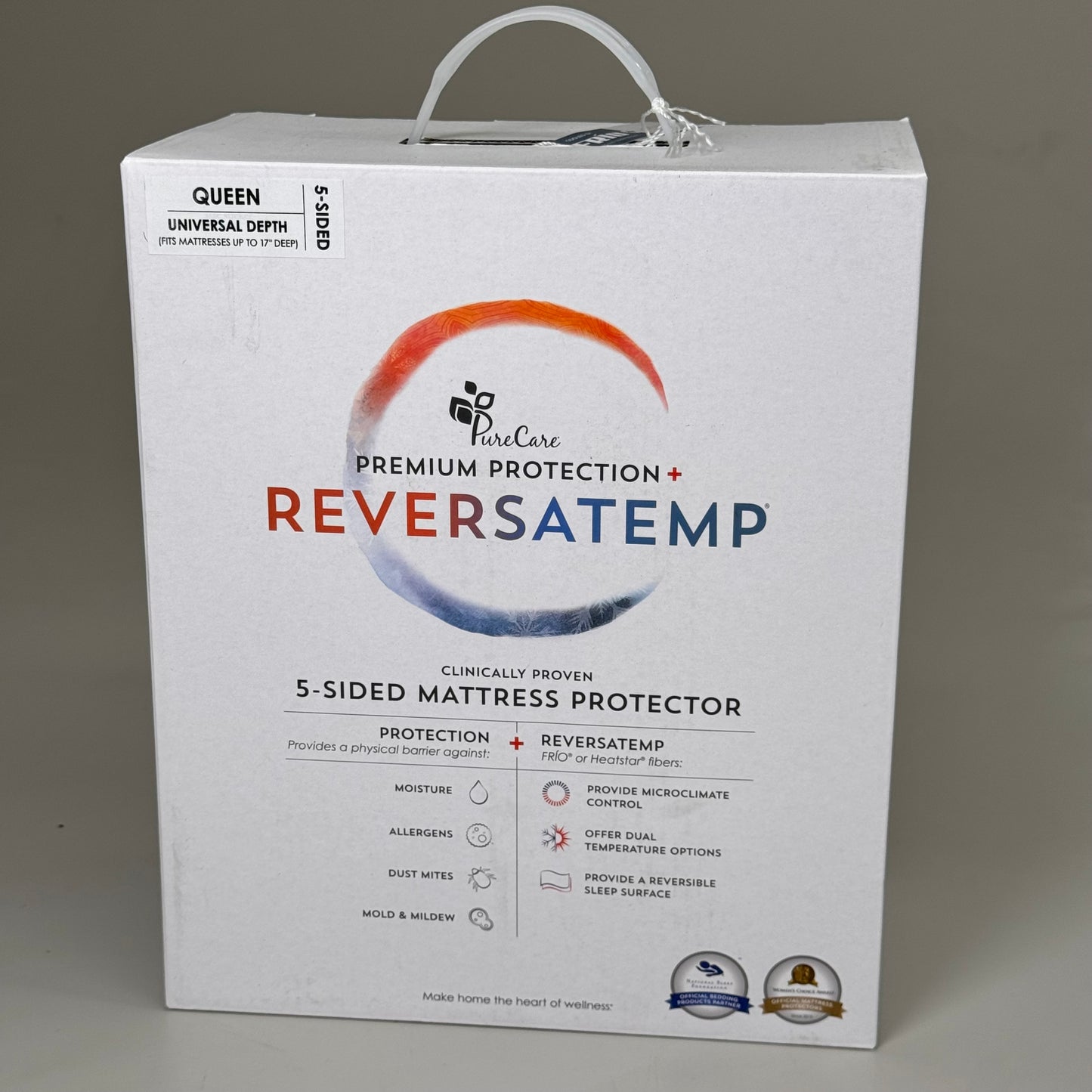 PURECARE ReversaTemp 5-Sided Mattress Protector Cooling & Heating Queen RTMP50