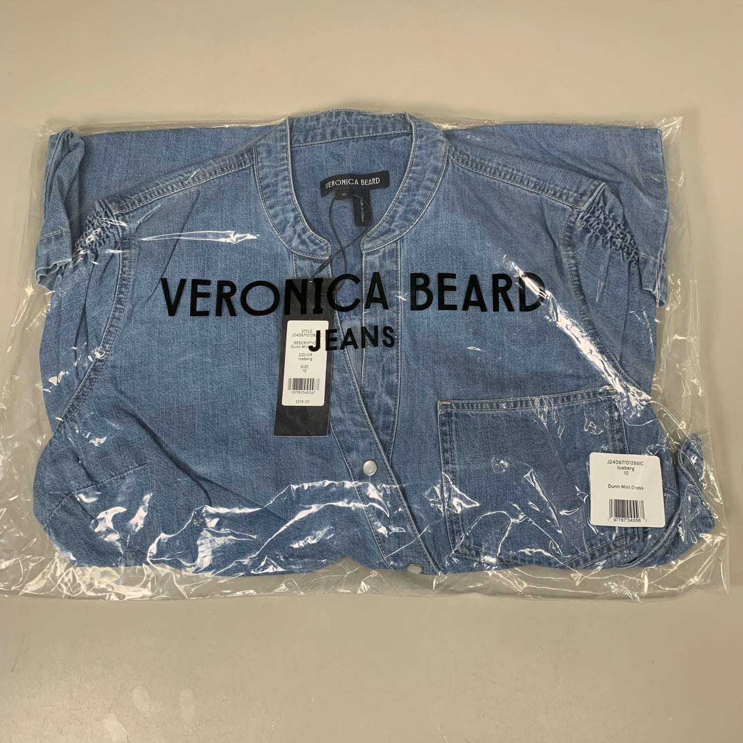 VERONICA BEARD Jeans Women's Dunn Mini Dress Sz-10 Iceberg J24067101286IC