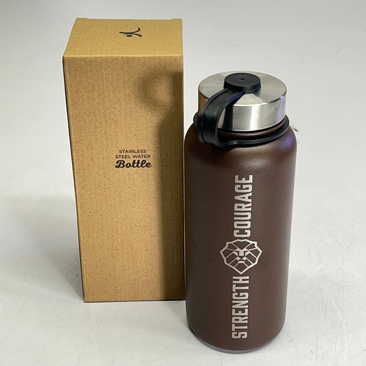 CHRISTIAN ART GIFTS Joshua 1:9 Stainless Steel Water Bottle 34 Fl Oz Brown