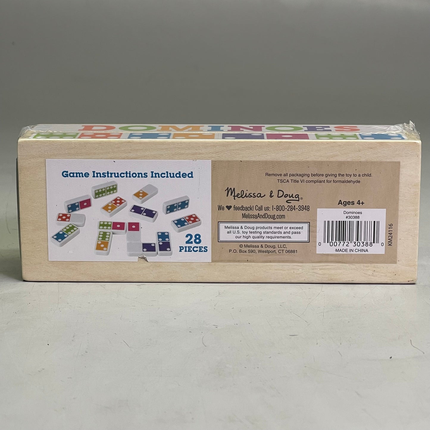 ZA@ MELISSA & DOUG Dominoes Game 28 Pieces Multicolor Wood 30388 A