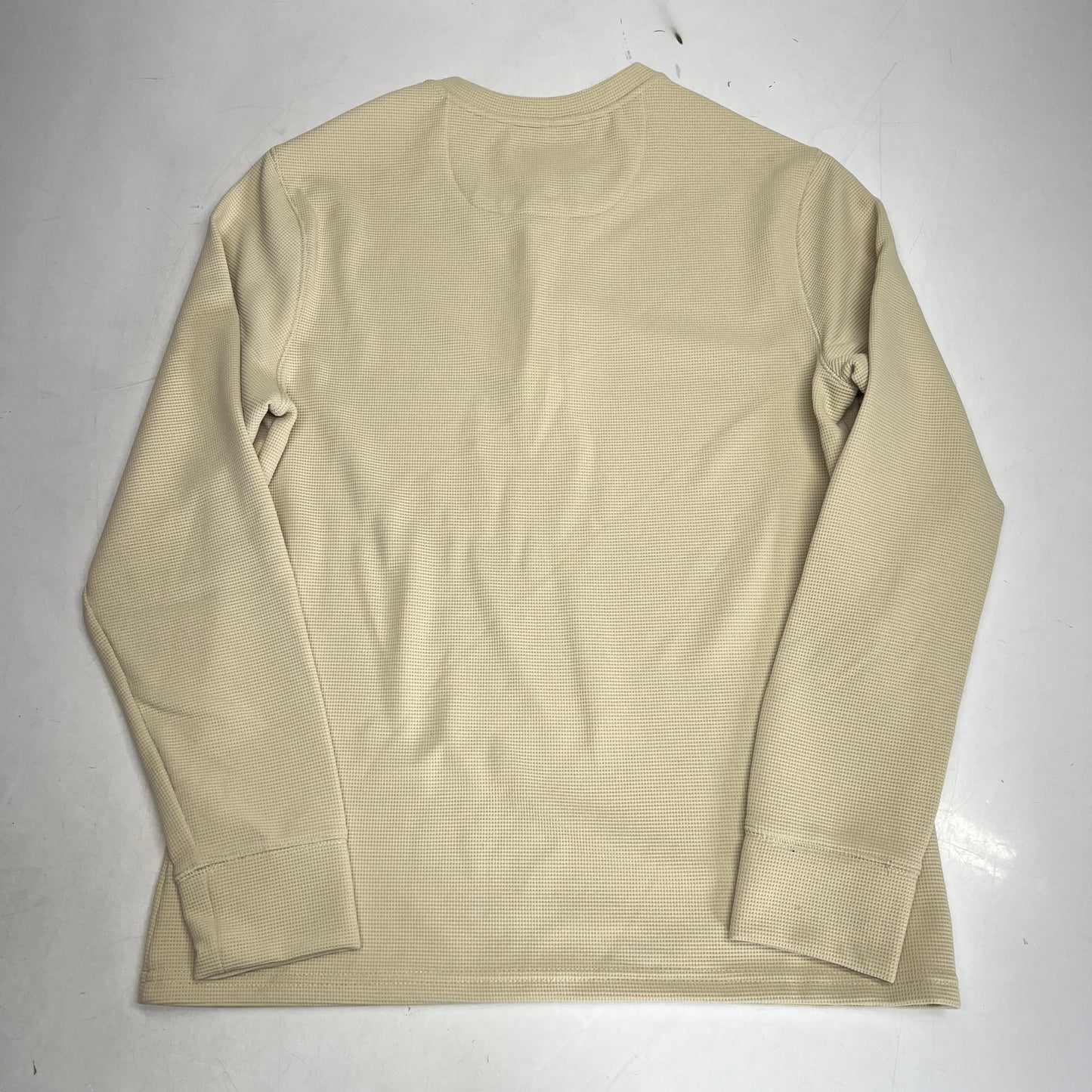 THOMAS STERLING Half Button Soft Waffle Knit Long Sleeve Men's Sz S Khaki