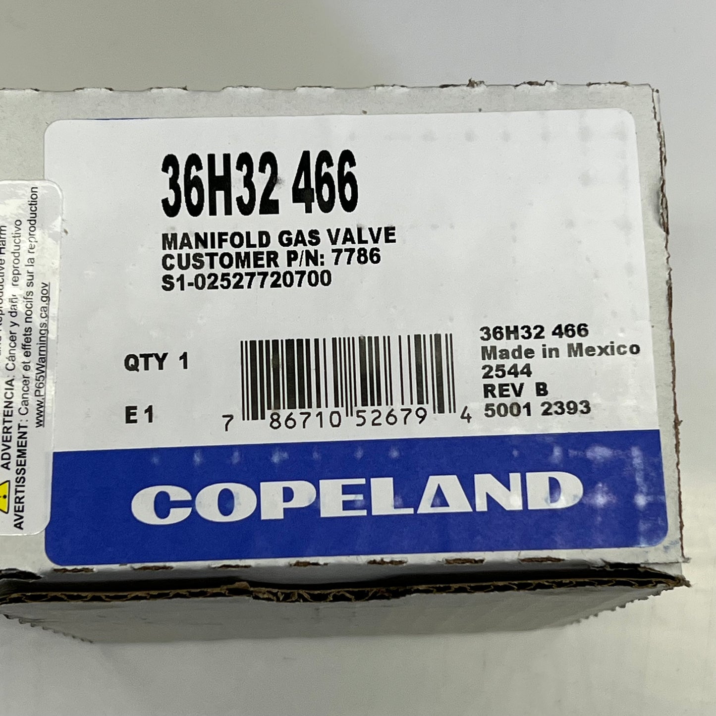WHITE ROGERS Manifold Gas Valve Single Stage 24 VAC 0.410 Amp 36H32 466