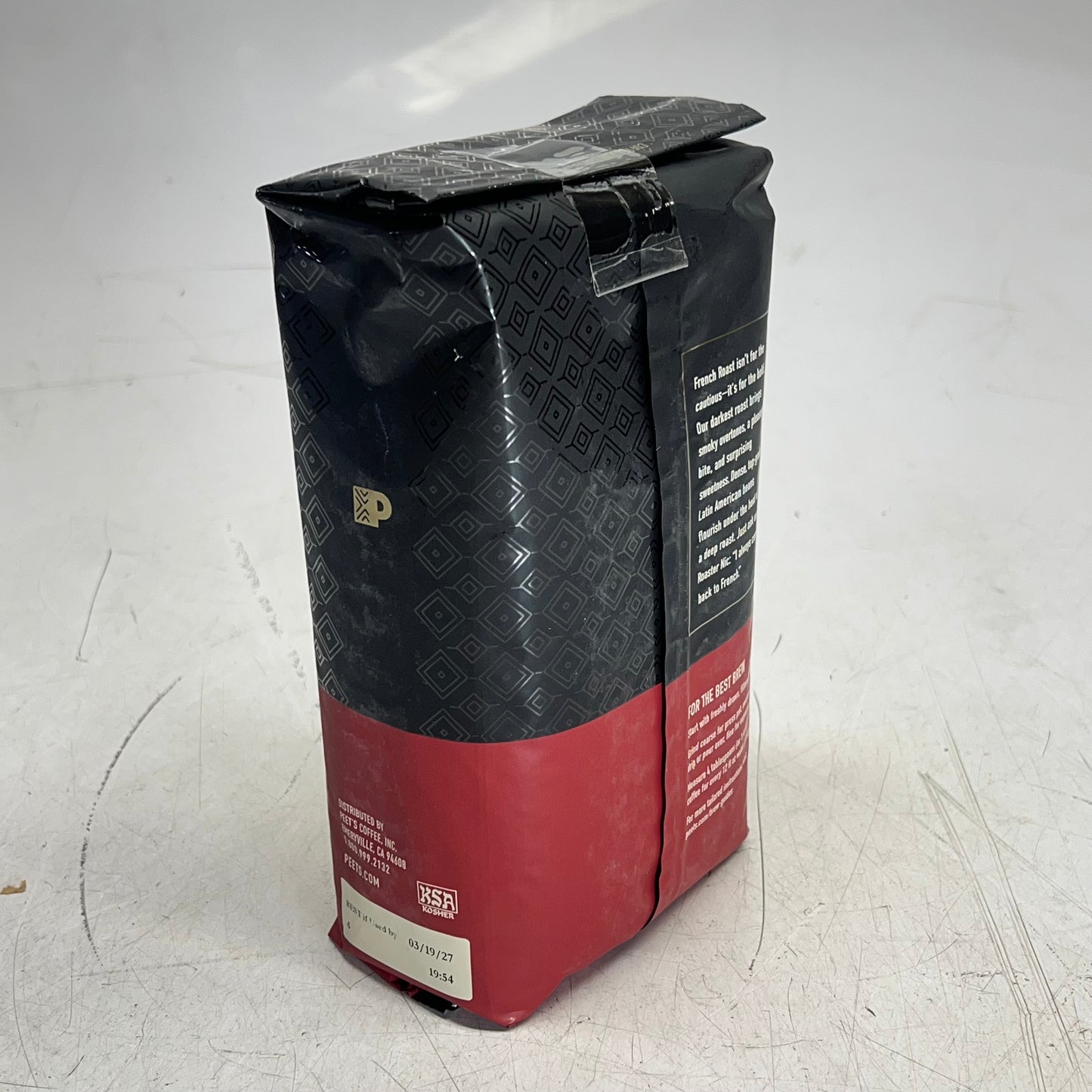 PEETS (2 PACK) Whole Bean Coffee French Deep Roasted Roasted Dark 1 Lb BB 03/27