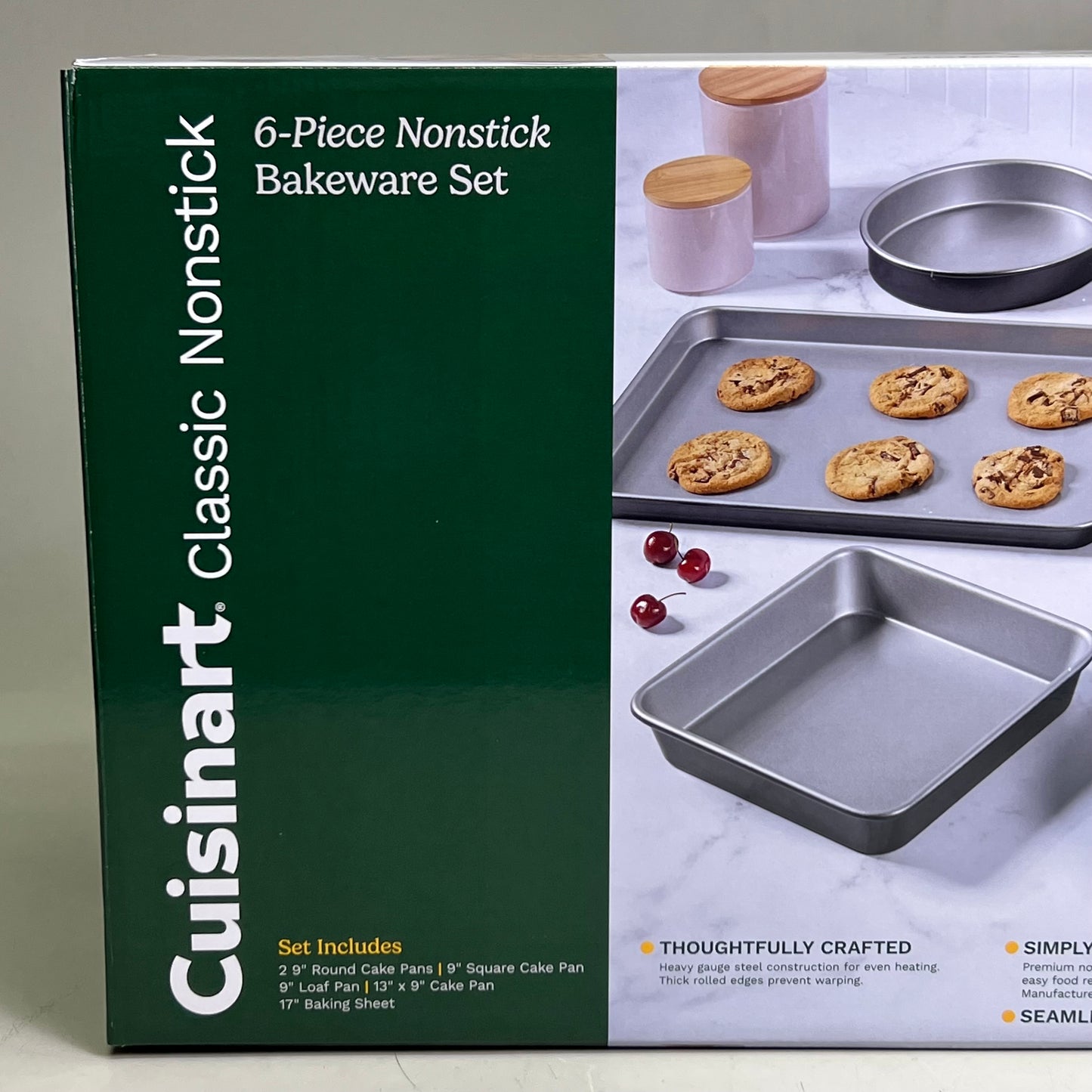 CUISINART 6-Pieces Nonstick Bakeware Set Sz 13.9" X 7.2" X 20", Grey MB-6S