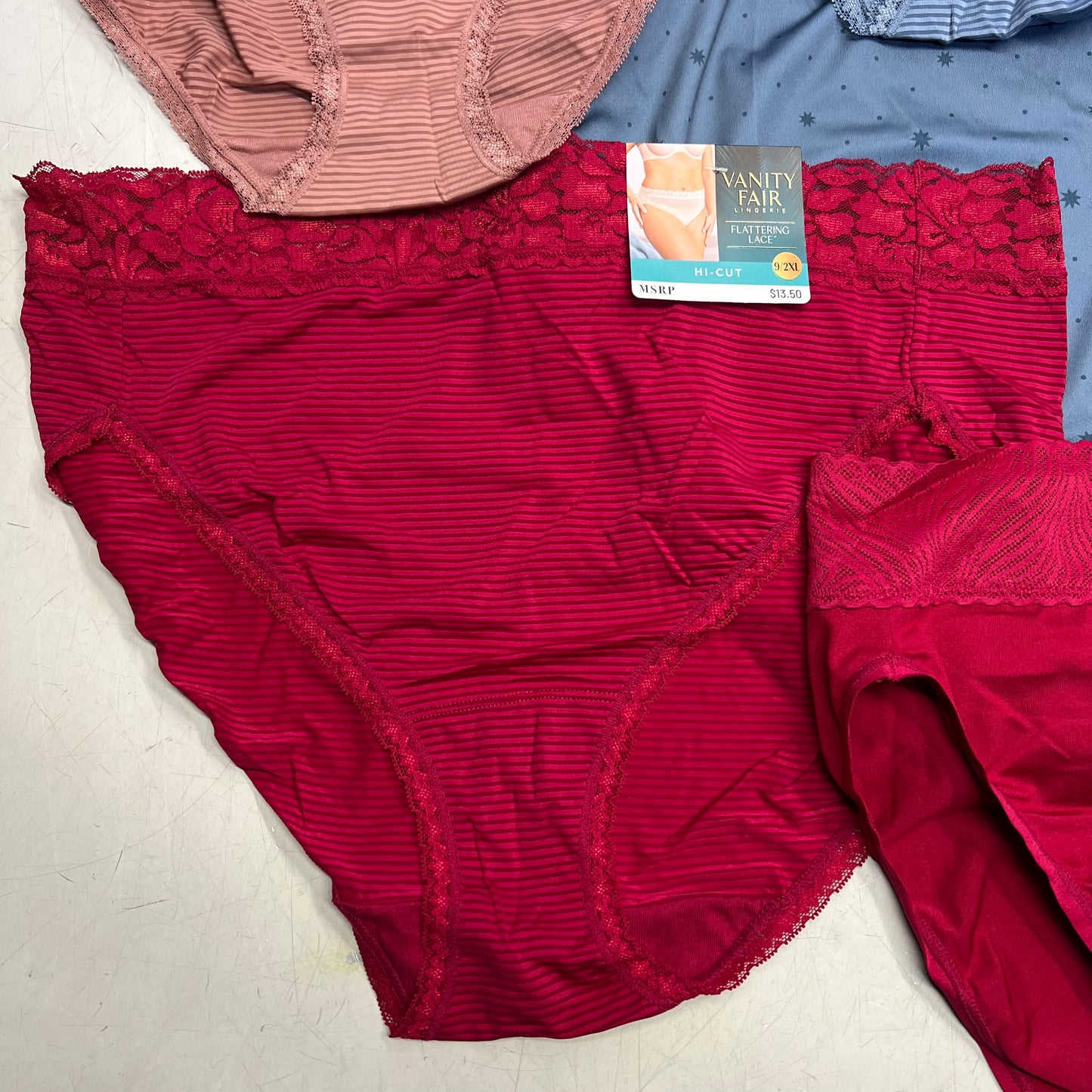 ZA@ VANITIY FAIR Lot Of Assorted Underwear W/ Lace Waistband Women's Variety Sz  Multicolor