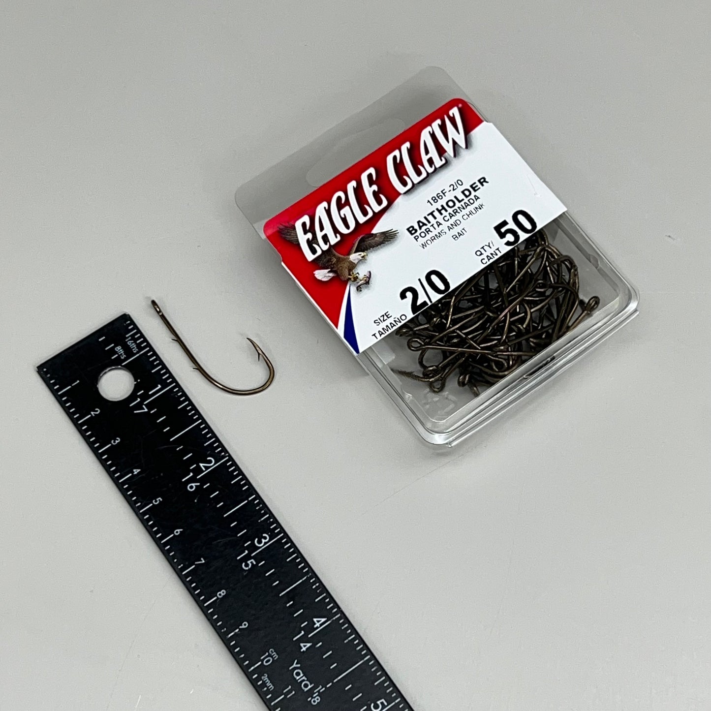 EAGLE CLAW Ultra Sharp Bait Holder Worms/Chunk Bait Bronze #2/0 50pc 186F-2/0