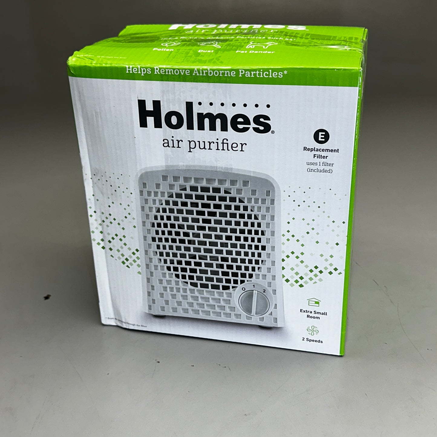 HOLMES Personal 2-Speed Air Purifier W/ Ionizer 4.5"x6.75"7.5" White