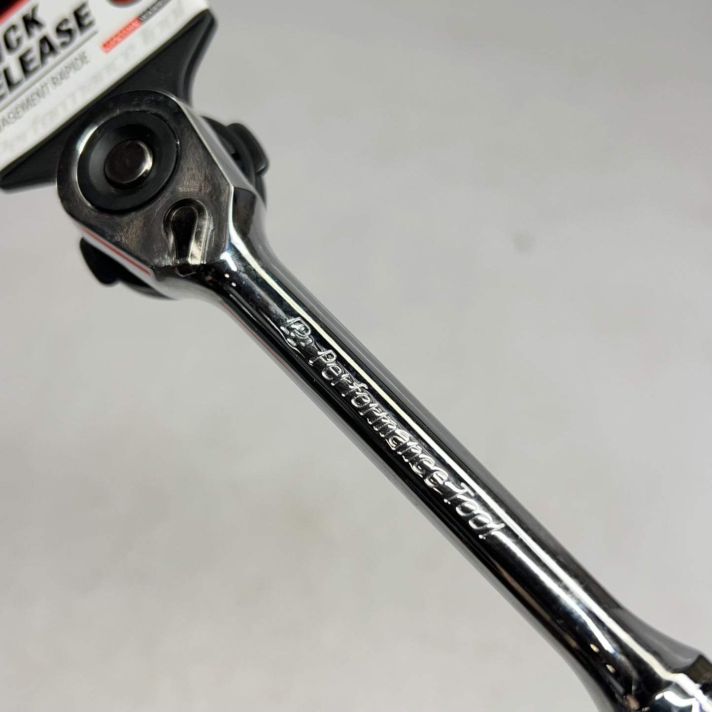 PERFORMANCE TOOLS Quick Release Teardrop Ratchet 3/8" Polished Nickel W38101