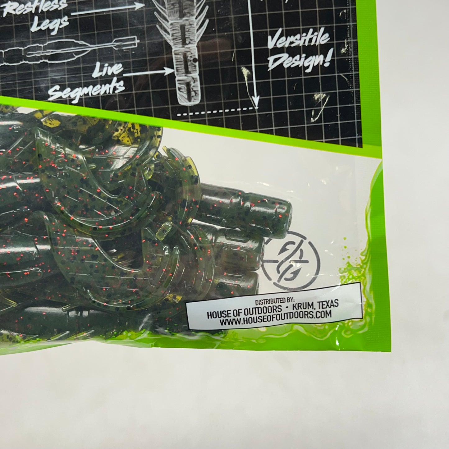 GOOGAN BAITS (5 PACK) Craw Soft Craw Bait w/ Salt 4" Watermelon Red Flake