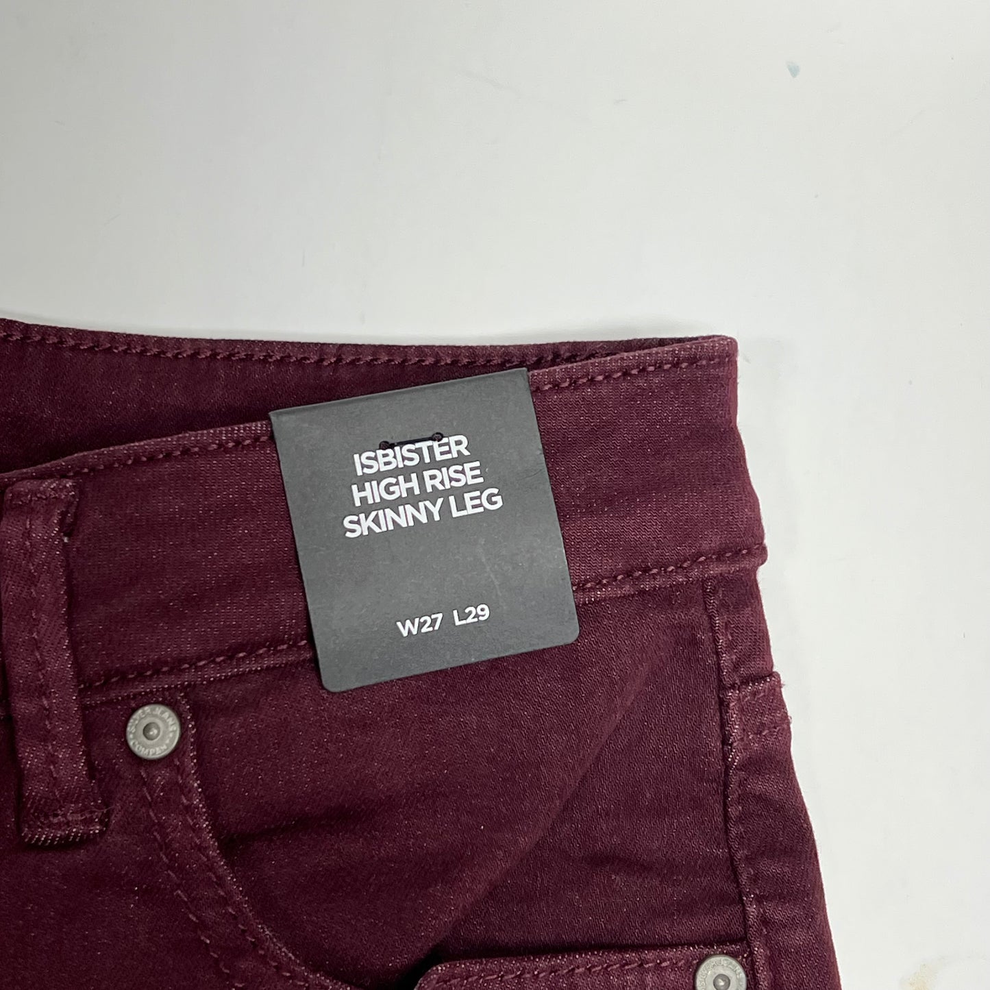 SILVER JEANS CO. Isbister High Rise Skinny Leg Jeans Women's Sz 27/29 Bordeaux