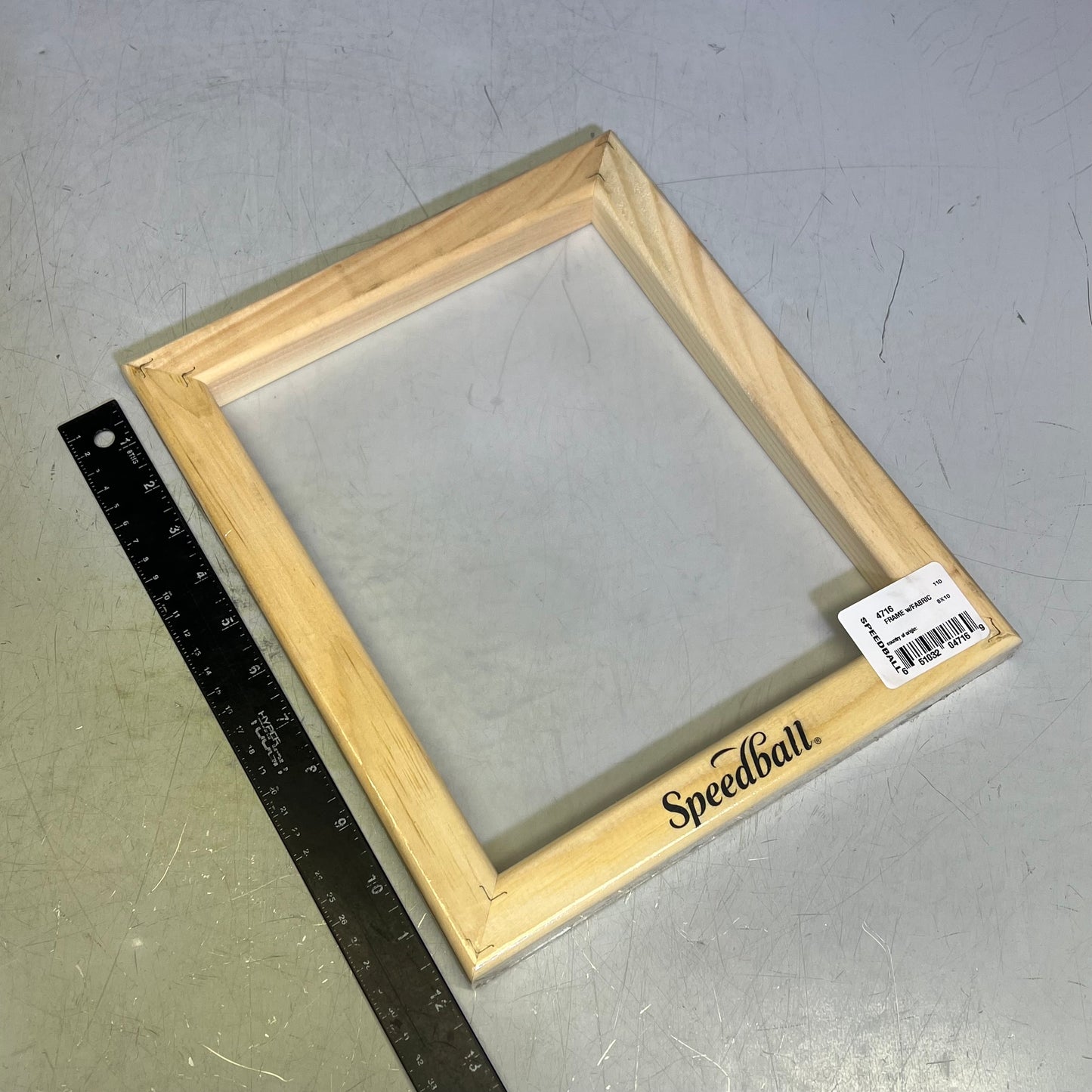 SPEEDBALL Screen Printing Hardwood Frame Cord Locked In Grooves 10"x14" Tan 4716