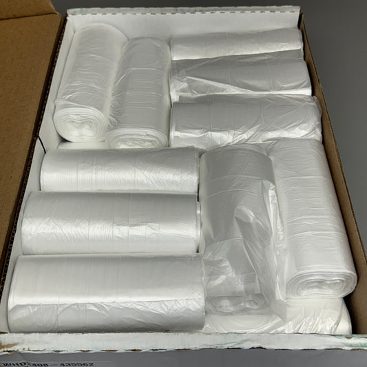 ULTRA PLUS (1000 PACK) 7-10 Gallon Clear Trash Bags 24”x24” Model: WHD2408-435562