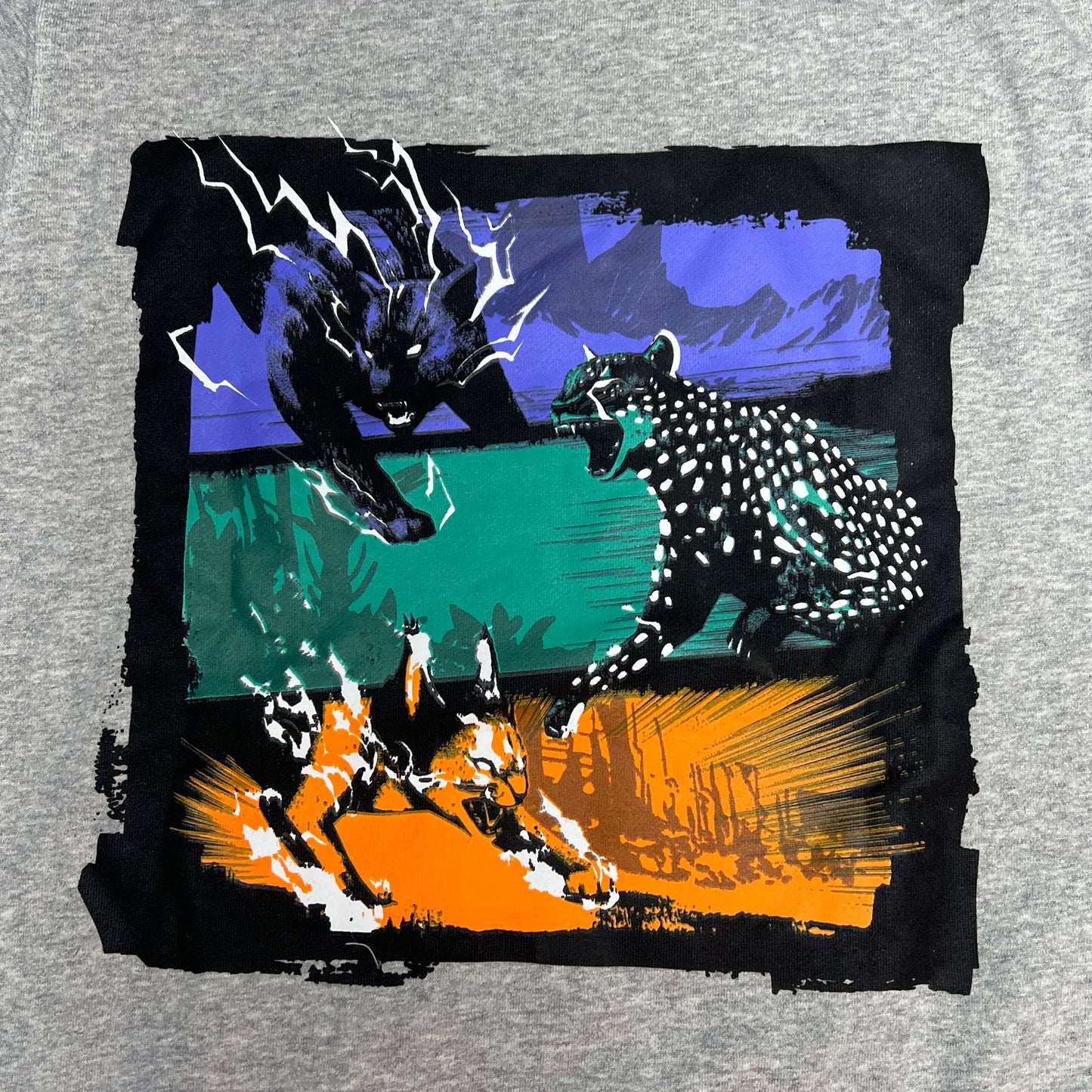 MONSTERCAT Records Hooded Pullover Sweatshirt  Men's Sz XS Heather Grey / Black