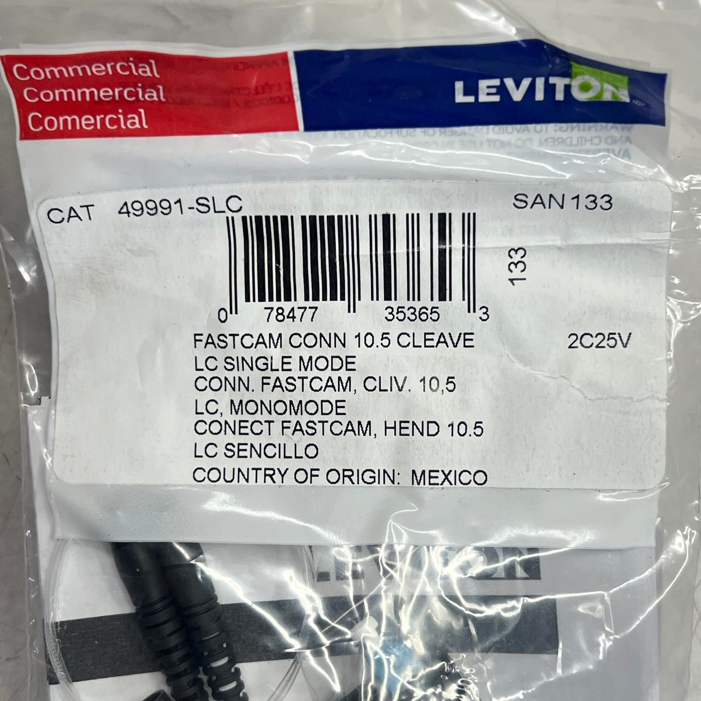 LEVITON Fast Cam Pre-polished Connector Lc Single-Mode Blue 49991-SLC
