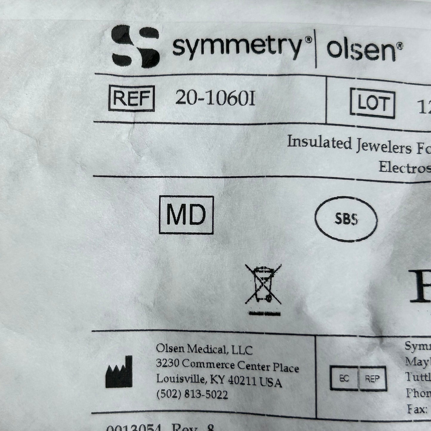 SYMMETRY OLSEN Insulated Bayonet Smooth Tip Forcep 4.5" Blue 20-1060I