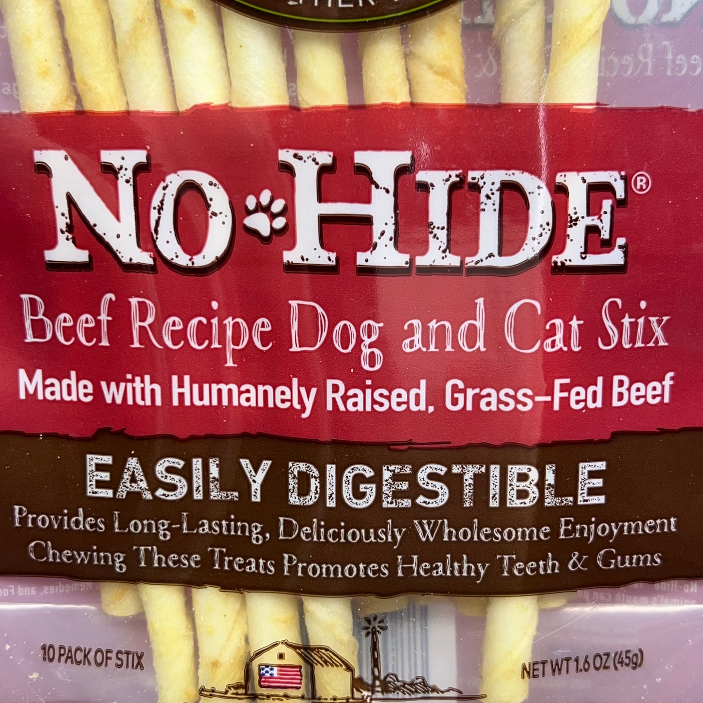 EARTH ANIMAL (3 PACK) No-Hide Beef Stix Natural Rawhide Alternative 10pk BB 12/25