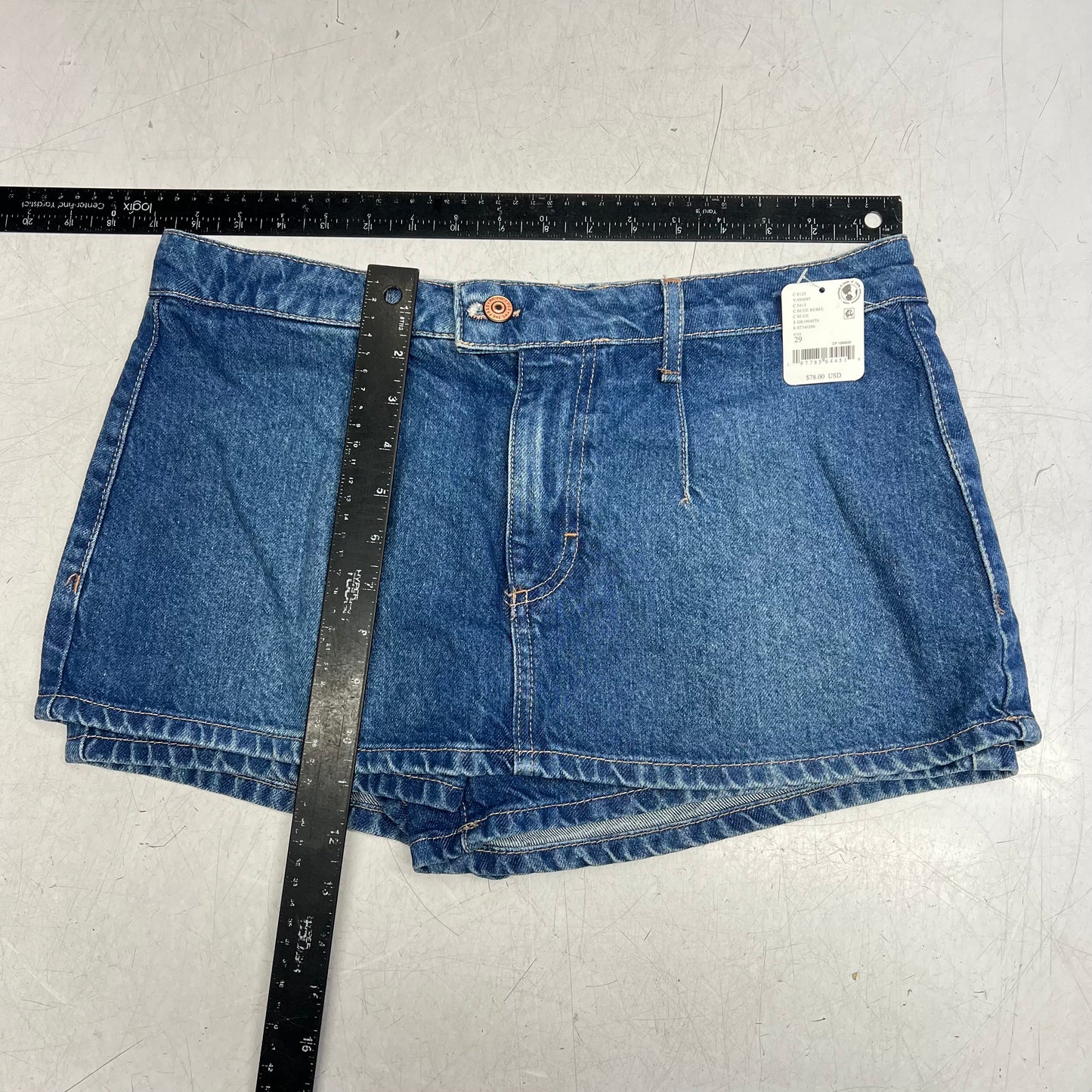 FREE PEOPLE  Gallivanting Peekaboo Skort Women's Sz 29 Blue Rebel OB1904070