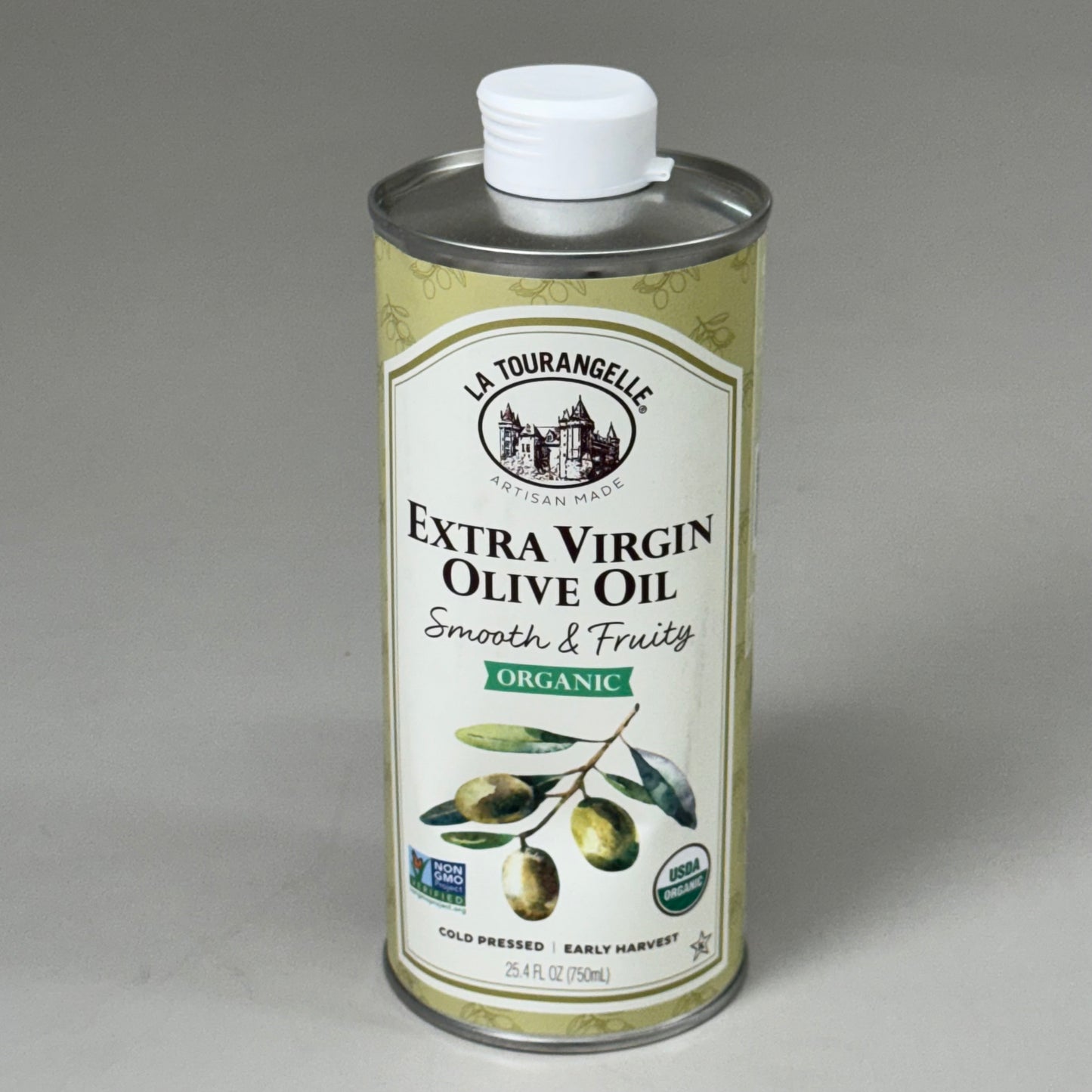 ZA@ LA TOURANGELLE Organic Extra Olive Oil Smooth & Fruity Cold Pressed 25.4oz BB 12/25 As-is