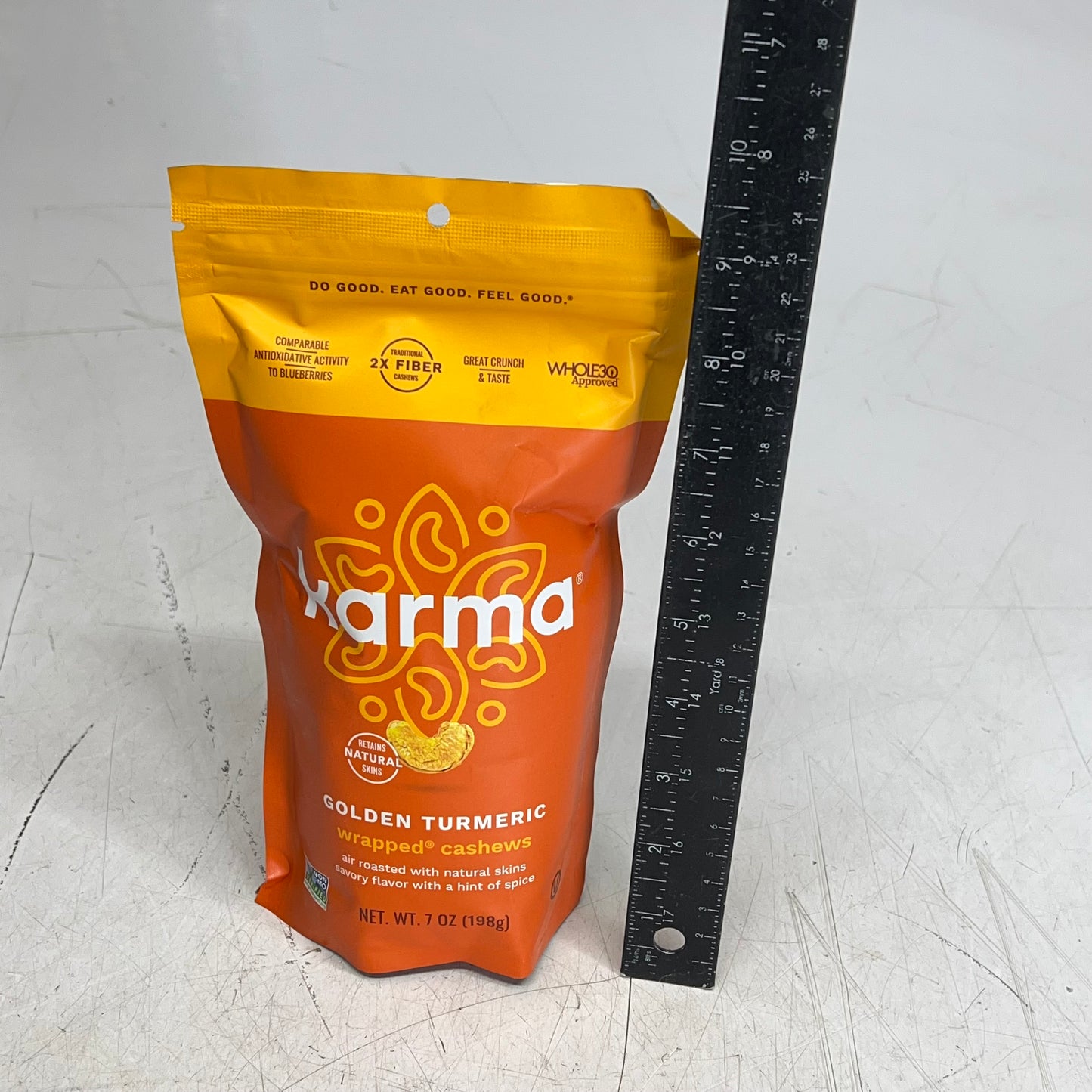 KARMA (6 PACK) Golden Turmeric Air Roasted & Wrapped Cashews  7oz BB 05/27